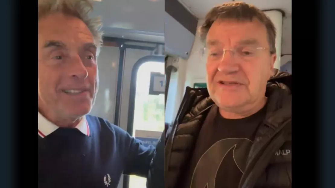 "Les retrouvailles du train" : Gérard Holtz et Patrick Montel se retrouvent dans un Intercités Clermont-Paris